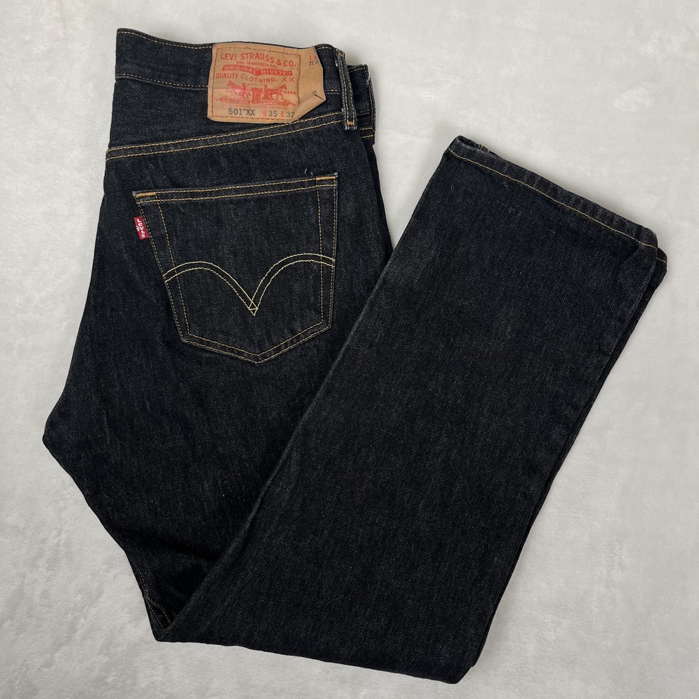 Vintage Levi's 501 XX Jeans Mens 35x32 Blue Straight Button Fly Raw Denim Mexico